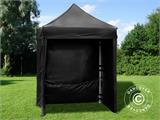 Vouwtent/Easy up tent FleXtents PRO 2x2m Zwart, inkl. 4 zijwanden