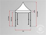 Tente pliante FleXtents PRO 2x2m Noir, avec 4 cotés