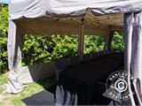 Carpa plegable FleXtents PRO "Peaked" 3x6m Latte, incluye 6 paredes laterales y 6 cortinas decorativas