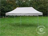 Carpa plegable FleXtents PRO "Peaked" 3x6m Latte, incluye 6 paredes laterales y 6 cortinas decorativas