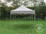 Tenda dobrável FleXtents PRO "Peaked" 3x6m Latte, com 6 paredes laterais e 6 cortinas decorativas