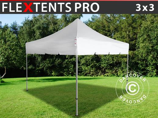 Carpa plegable FleXtents PRO "Peaked" 3x3m Blanco