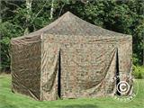 Faltzelt FleXtents PRO 4x4m Camouflage, mit 4 Seitenwänden