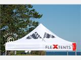 Vouwtent/Easy up tent FleXtents PRO met grote digitale afdruk, 3x3m, incl. 4 zijwanden