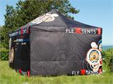 Vouwtent/Easy up tent FleXtents PRO met grote digitale afdruk, 3x6m, incl. 4 zijwanden