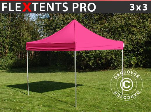 Vouwtent/Easy up tent FleXtents PRO 3x3m Roze