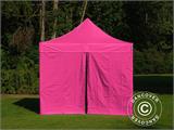 Vouwtent/Easy up tent FleXtents PRO 3x3m Roze, inkl. 4 Zijwanden