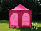 Pop up gazebo FleXtents Xtreme 50 Vintage Style 3x3 m Pink, incl. 4 sidewalls