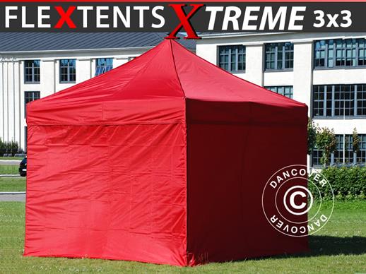 Pop up aiatelk FleXtents Xtreme 60 3x3m punane, kaasas 4 külgseinad