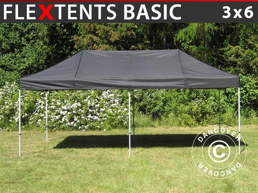 Tente pliante FleXtents Basic, 3x6m Noir