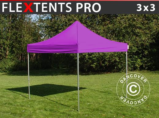 Vouwtent/Easy up tent FleXtents PRO 3x3m Paars