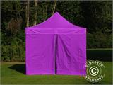 Tente pliante FleXtents PRO 3x3m Violet, avec 4 cotés