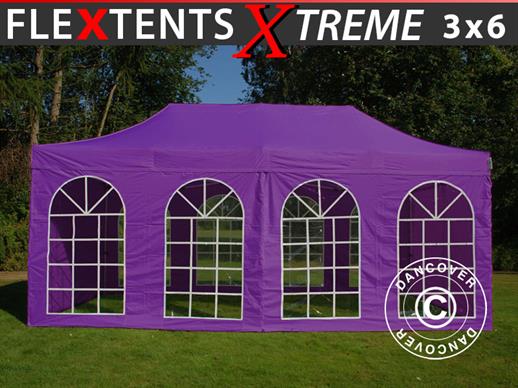 Namiot Ekspresowy FleXtents Xtreme 50 Vintage Style 3x6m Fioletowy, mq 6 ściany boczne