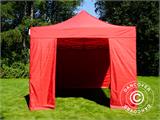 Vouwtent/Easy up tent FleXtents PRO 3x4,5m Rood, inkl. 4 Zijwanden