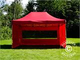 Vouwtent/Easy up tent FleXtents PRO 3x4,5m Rood, inkl. 4 Zijwanden