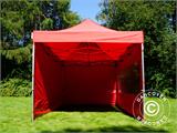 Faltzelt FleXtents PRO 3x4,5m Rot, mit 4 Seitenwänden