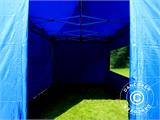 Faltzelt FleXtents PRO 3x4,5m Blau, mit 4 Seitenwänden