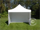 Gazebo pieghevole FleXtents PRO 4x4m Bianco, inclusi 4 fianchi