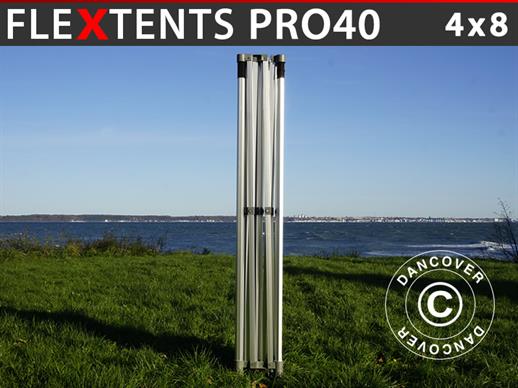 Telaio in alluminio per gazebo pieghevole FleXtents PRO 4x8m, 6 gambe, 40mm