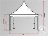 Vouwtent/Easy up tent FleXtents PRO Peak Pagoda 4x6m Wit