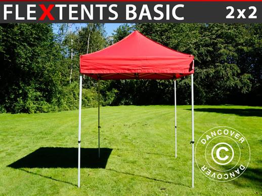 Vouwtent/Easy up tent FleXtents Basic, 2x2m Rood