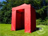 Tente pliante FleXtents Basic, 2x2m Rouge, avec 4 cotés