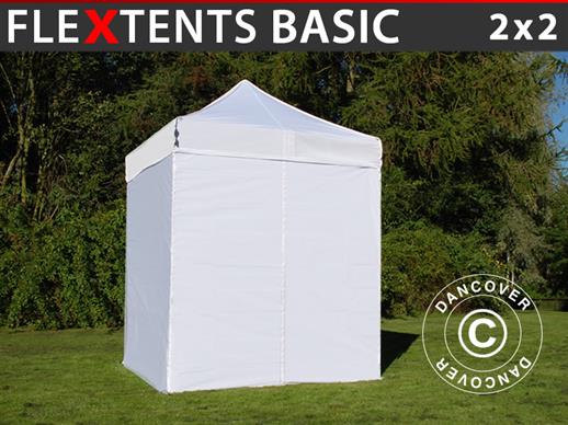 Namiot Ekspresowy FleXtents Basic, 2x2m Biały, mq 4 ściany boczne