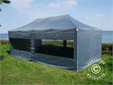 Faltzelt FleXtents Xtreme 50 4x8m Grau, mit 6 Seitenwänden