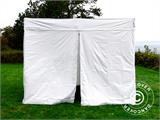 Tenda dobrável da FleXtents® PRO Exhibition c/paredes laterais, 3x3m Branca, Retardante de Chamas