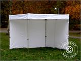 Vouwtent/Easy up tent FleXtents® PRO Exhibition met zijwanden, 3x3m, Wit, Vlamvertragend