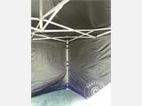 Tente pliante FleXtents PRO 3x3m Noir, Ignifugé, avec 4 cotés