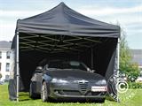 Tente Pliante FleXtents PRO 3x6m Noir, Ignifugé, avec 6 cotés