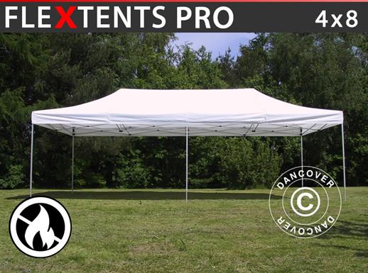 Vouwtent/Easy up tent FleXtents PRO 4x8m Wit, Vlamvertragende