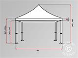 Vouwtent/Easy up tent FleXtents PRO 4x8m Wit, Vlamvertragende, inkl. 6 Zijwanden