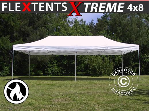 Quick-up telt FleXtents Xtreme 50 4x8m Hvit, Flammehemmende