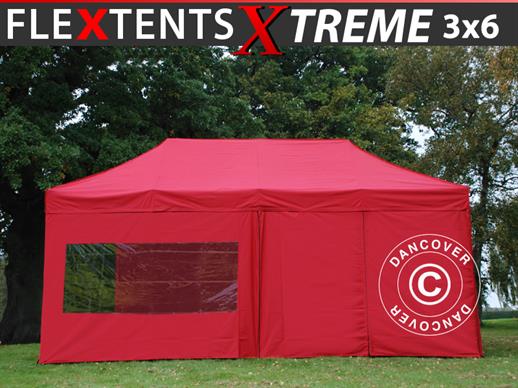 Namiot Ekspresowy FleXtents Xtreme 60 3x6m Czerwony, mq 6 ściany boczne