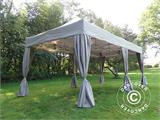 Vouwtent/Easy up tent FleXtents PRO 3x6m Latte, incl. 6 decoratieve gordijnen