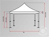 Tente Pliante FleXtents PRO 4x6m Latte, avec 8 rideaux décoratifs