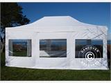 Visitor tent FleXtents PRO 4x6 m White, incl. 8 sidewalls and 1 transparent partition wall