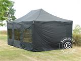 Tente Pliante FleXtents PRO 4x6m Noir, avec 8 cotés