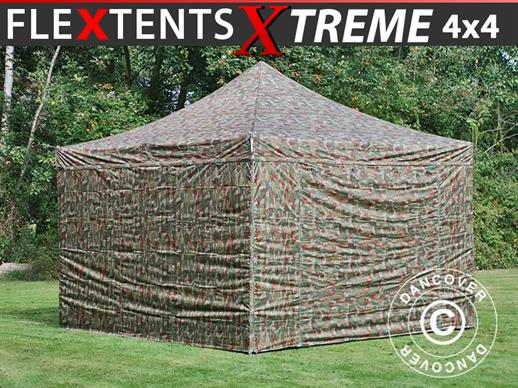 Namiot Ekspresowy FleXtents Xtreme 50 4x4m Kamuflaż/Wojskowy, mq 4 ściany boczne