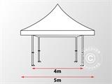 Vouwtent/Easy up tent FleXtents Pagoda Xtreme 50 4x4m / (5x5m) Wit, inkl. 4 Zijwanden