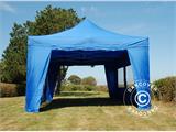 Vouwtent/Easy up tent FleXtents Xtreme 50 4x6m Blauw, inkl 8 Zijwanden
