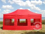 Vouwtent/Easy up tent FleXtents Xtreme 50 4x6m Rood, inkl.8 Zijwanden