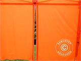 Faltzelt FleXtents PRO Arbeitszelt 3x3m Orange mit Reflektorbändern, mit 4 Seitenwänden