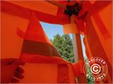 Tente pliante FleXtents PRO, Tente de chantier 3x3m Orange réfléchissant, avec 4 cotés