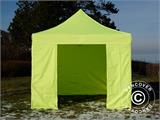 Vouwtent/Easy up tent FleXtents PRO 3x3m Neon geel/groen, inkl. 4 Zijwanden