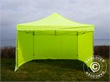 Vouwtent/Easy up tent FleXtents PRO 4x4m Neon geel/groen, inkl. 4 Zijwanden