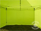 Tente pliante FleXtents PRO 4x4m Néon jaune/vert, avec 4 cotés