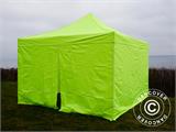 Vouwtent/Easy up tent FleXtents Xtreme 50 4x4m Neon geel/groen, inkl. 4 Zijwanden
